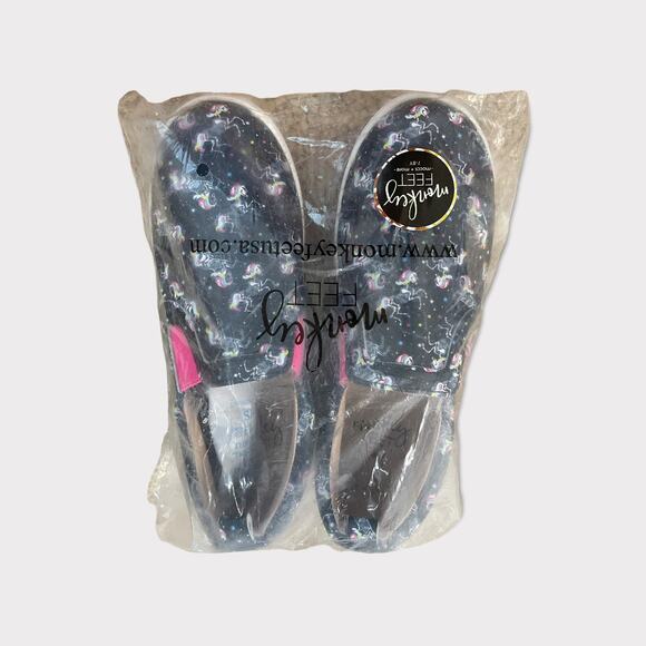 Monkey Feet Unicorn Slip On Glow In The Dark Girls Size 7-8 - Picture 9 of 9